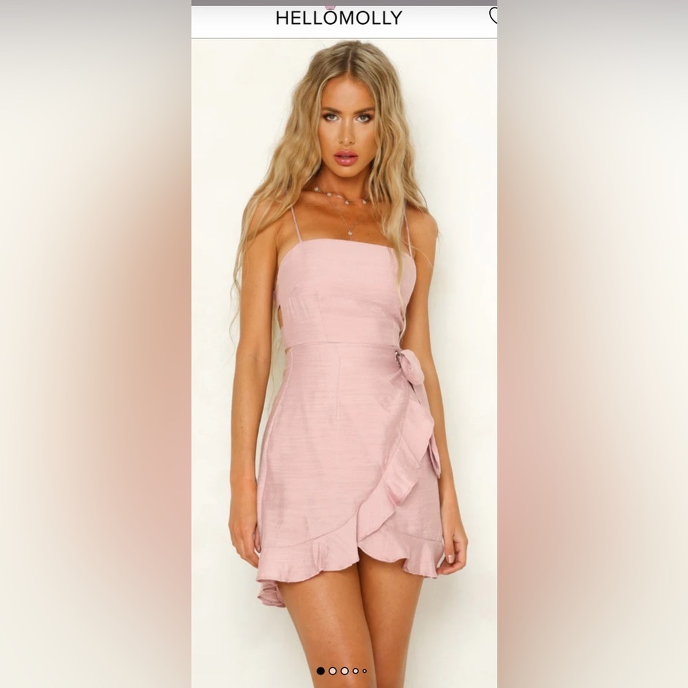 Hello Molly Blush Pink Ruffle Mini Dress